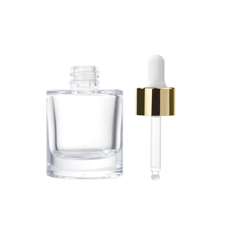 30ml Transparent Empty Round Essential Oil Dropper Glass Cosmetic Serum Bottle,serum eye essential oil glass bottle with dropper