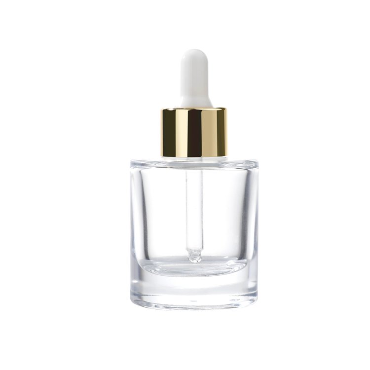 30ml Transparent Empty Round Essential Oil Dropper Glass Cosmetic Serum Bottle,serum eye essential oil glass bottle with dropper
