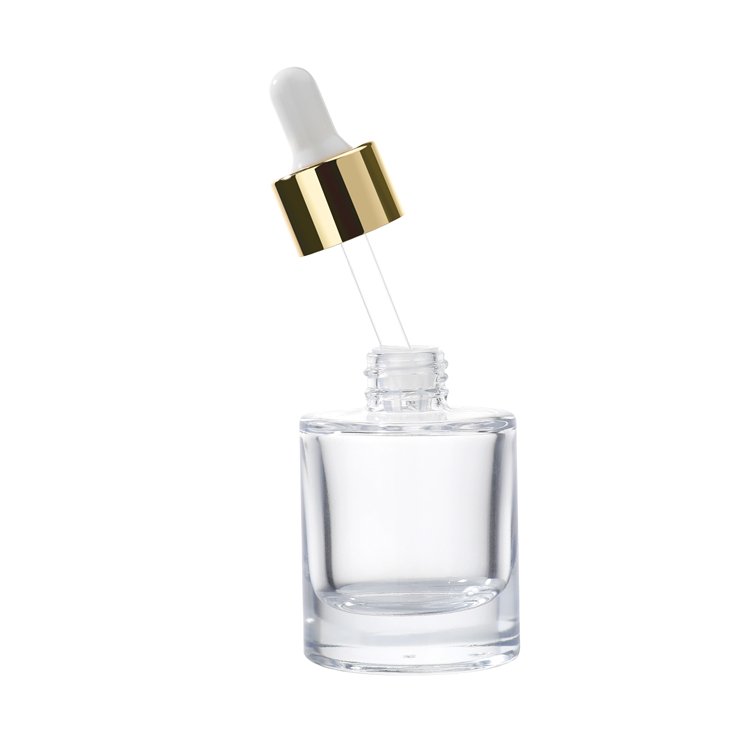 30ml Transparent Empty Round Essential Oil Dropper Glass Cosmetic Serum Bottle,serum eye essential oil glass bottle with dropper