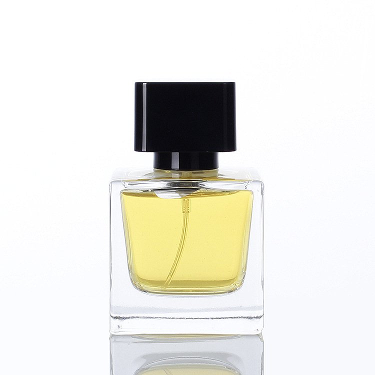 100ml Cubic Glass Perfume Bottle Square Beech Walnut Wood Cap Refillable Perfume Bottle 30ml Spray Perfume Glass Bottle