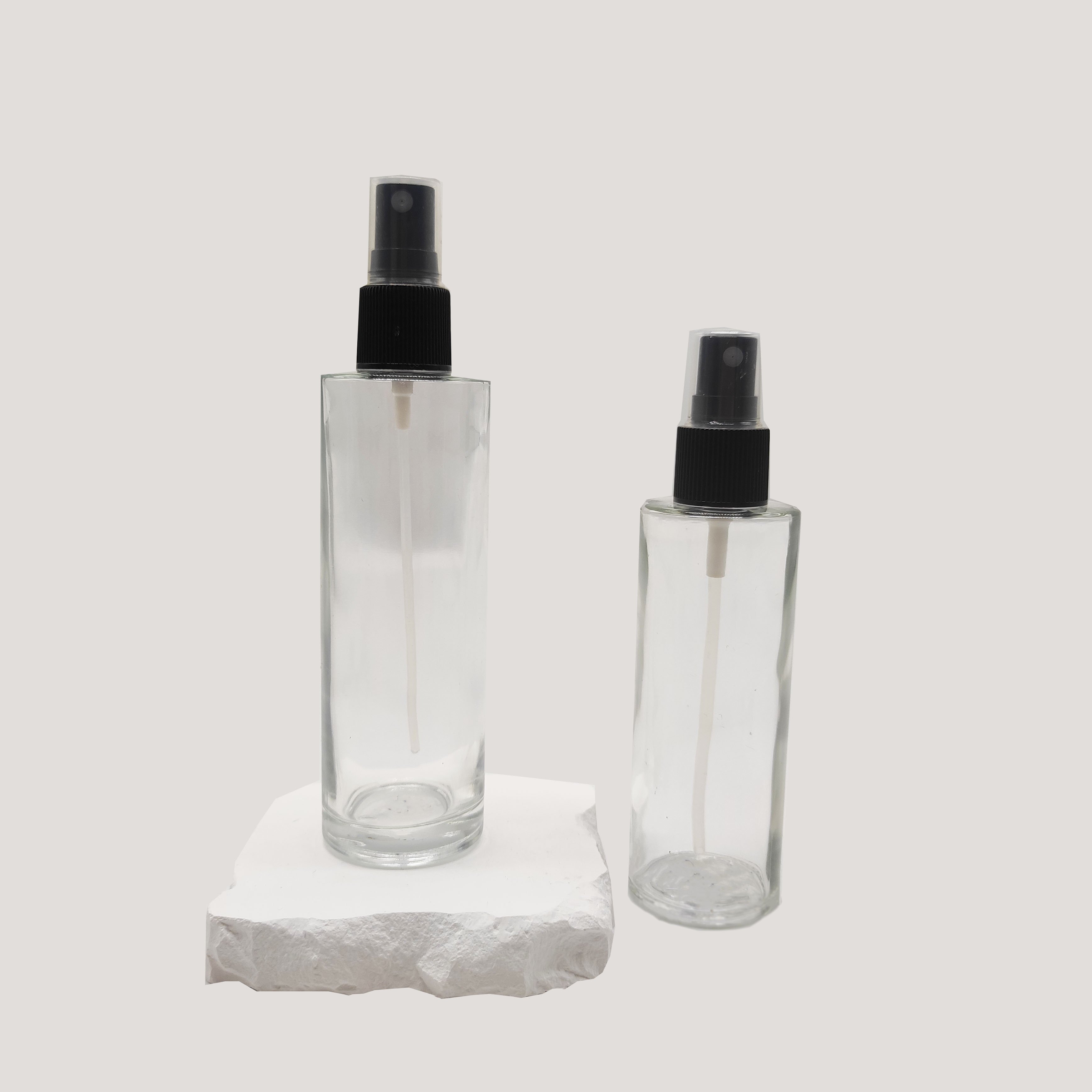 Homay package cylinder glass bottle 30ml 50ml 60ml 85ml 100ml Round Shape Frosted Glass Perfume Bottle with Mist Pump Sprayer