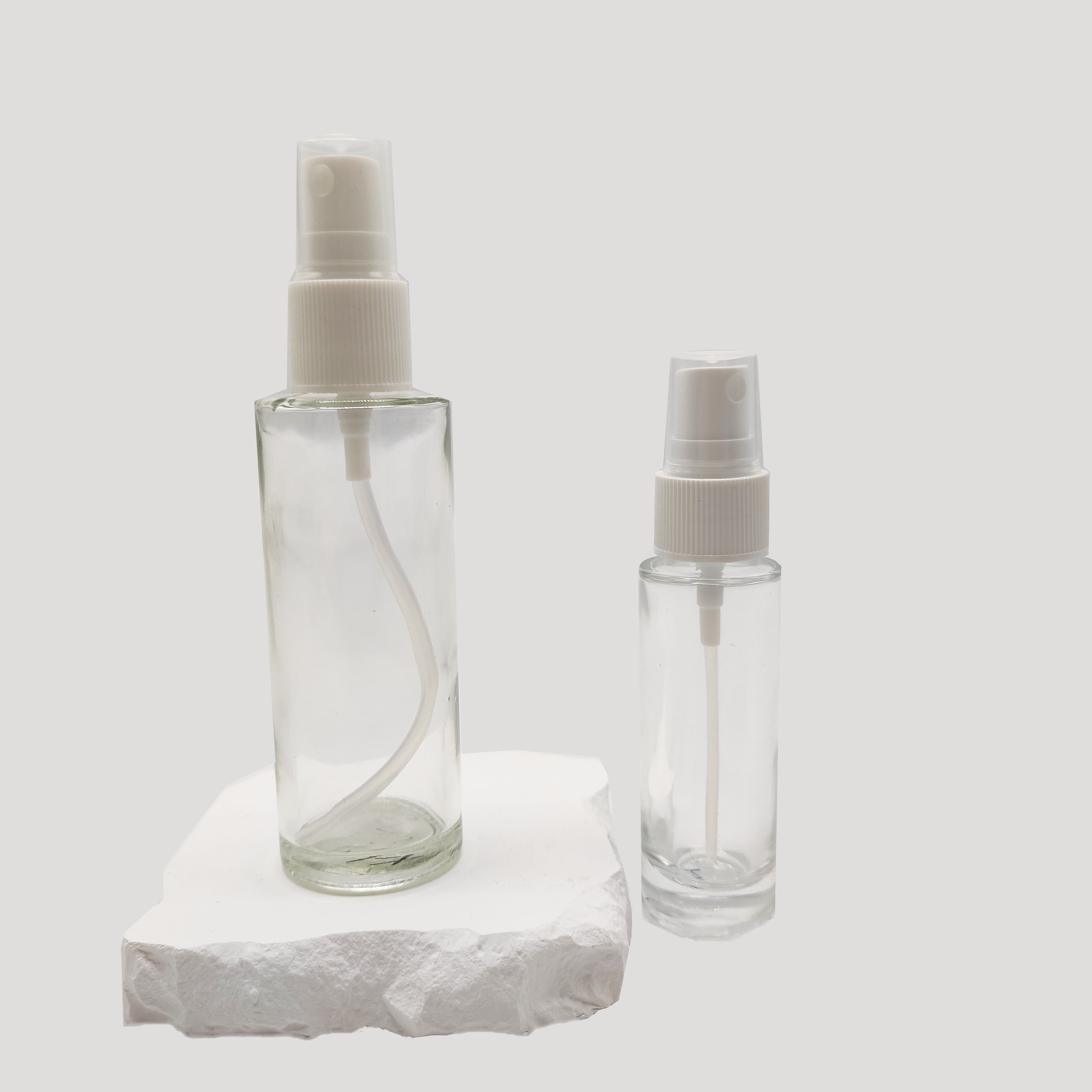 Homay package cylinder glass bottle 30ml 50ml 60ml 85ml 100ml Round Shape Frosted Glass Perfume Bottle with Mist Pump Sprayer