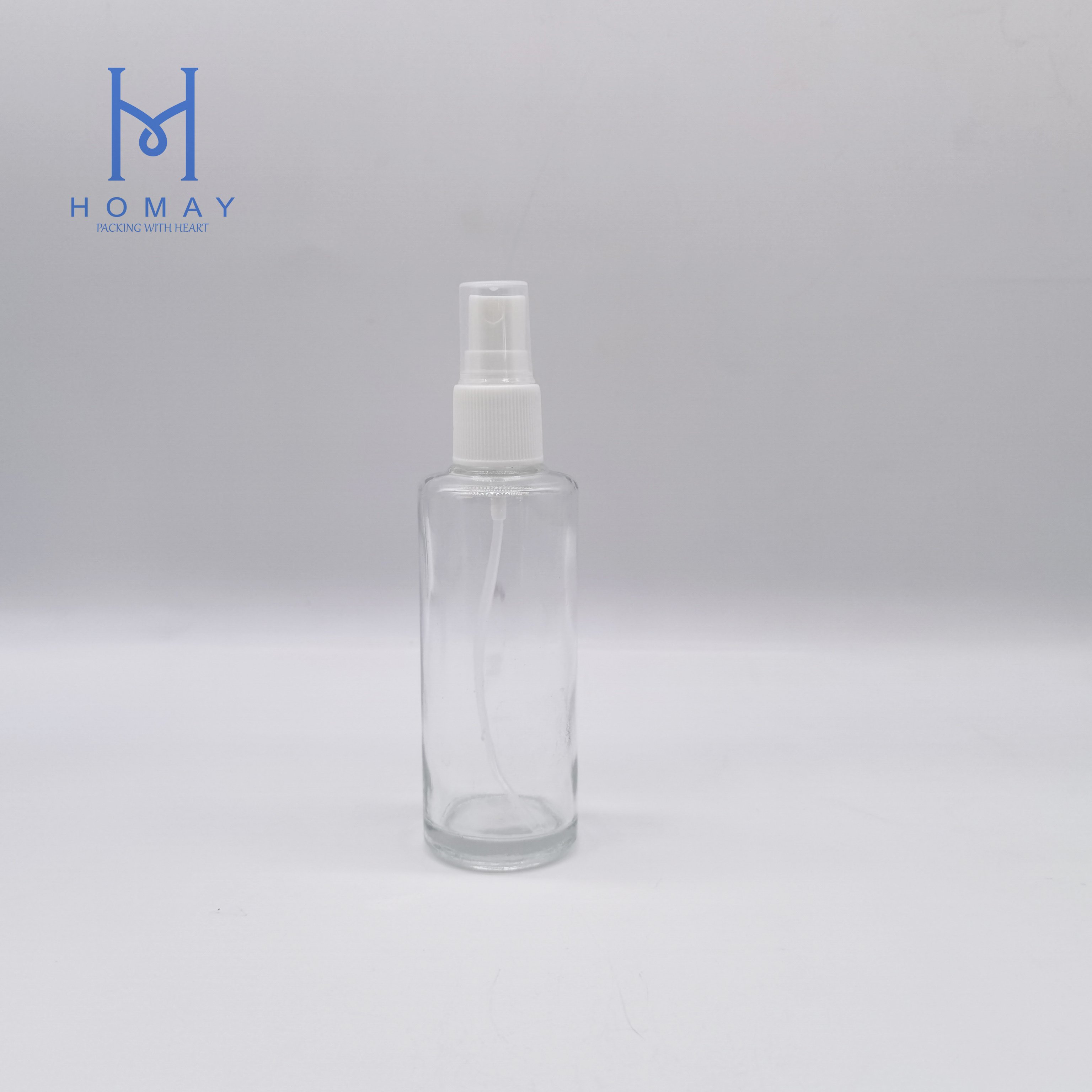 Homay package cylinder glass bottle 30ml 50ml 60ml 85ml 100ml Round Shape Frosted Glass Perfume Bottle with Mist Pump Sprayer
