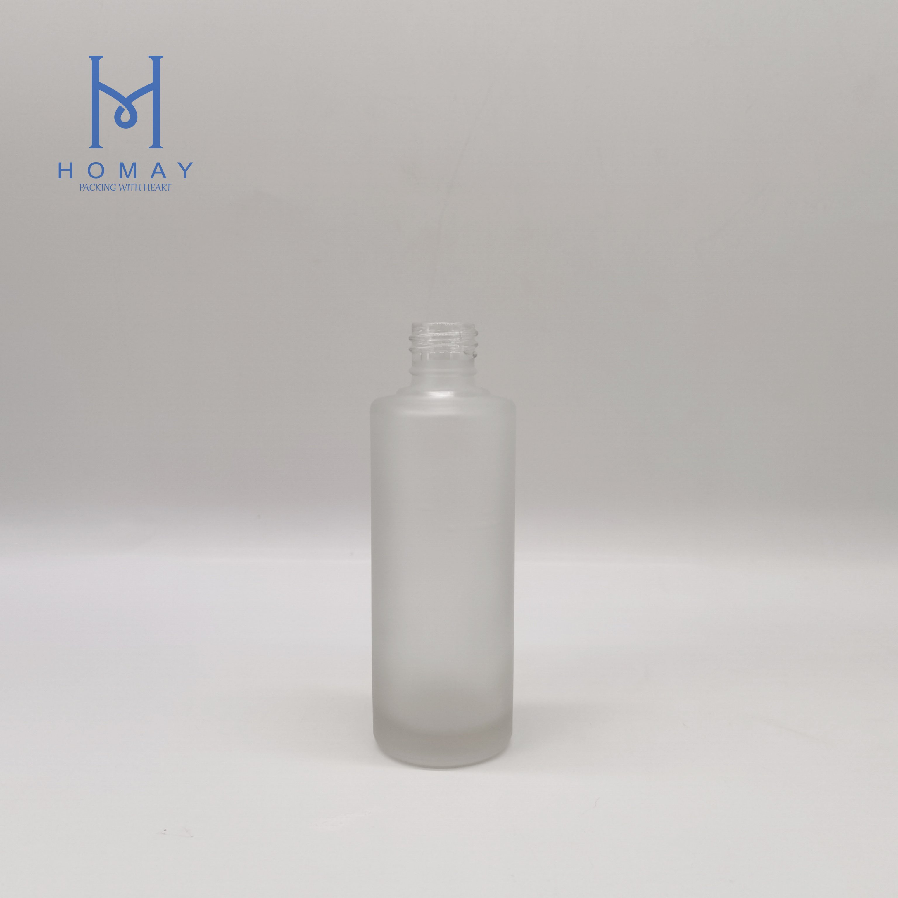 Homay package cylinder glass bottle 30ml 50ml 60ml 85ml 100ml Round Shape Frosted Glass Perfume Bottle with Mist Pump Sprayer