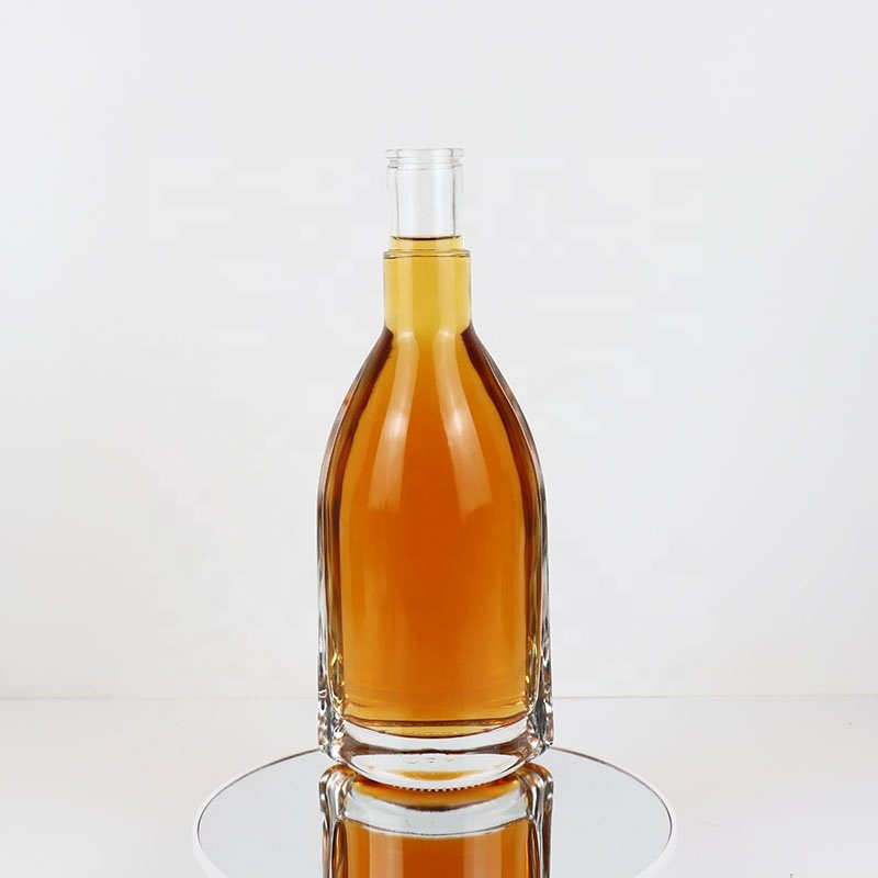 Violin Shape Bottle 700ml Glass Bottle Super Flint Glass Liquor Bottle Vodka Gum Brandy Bourbon with Cork Stopper