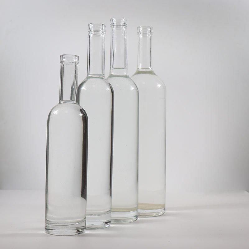 wholesale custom 375ml 500ml 700ml 750ml 1000ml empty glass liquor bottle vodka gin bottle with cork gin glass bottle factory