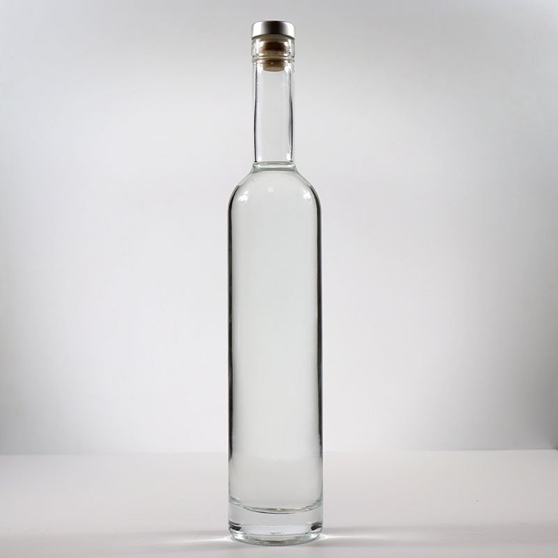 wholesale custom 375ml 500ml 700ml 750ml 1000ml empty glass liquor bottle vodka gin bottle with cork gin glass bottle factory