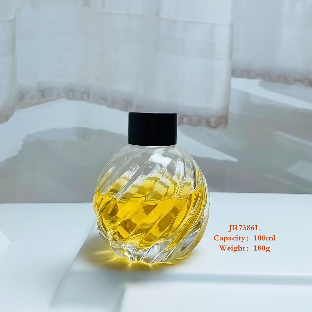 Factory Price Luxury Empty Frosted Unique Shape Round Home Fragance Aroma Glass Bottle Reed Diffuser Glass Bottle