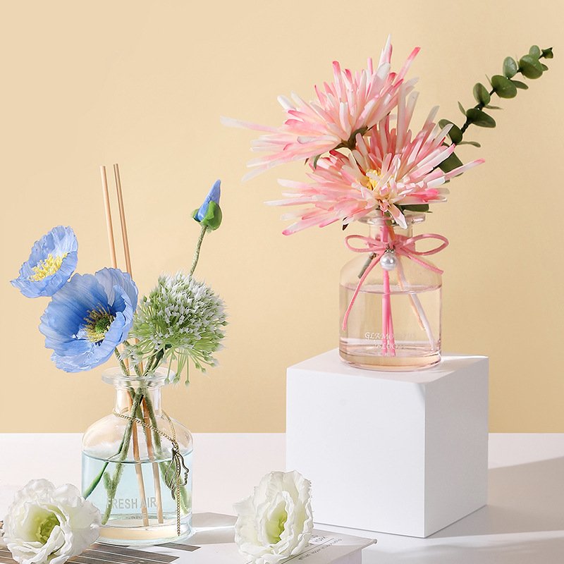 Luxury Home Decorative Aromatherapy Essential Oil Fragrance Perfume Glass Bottle Reed Diffuser