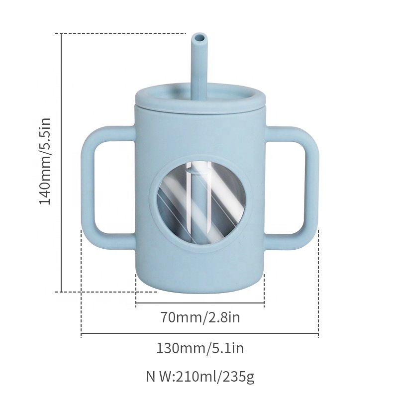 Unbreakable Kids Water Bottle Eco Reusable Children Straw Water Cup with Silicone Sleeve Baby Milk Bottle Cup