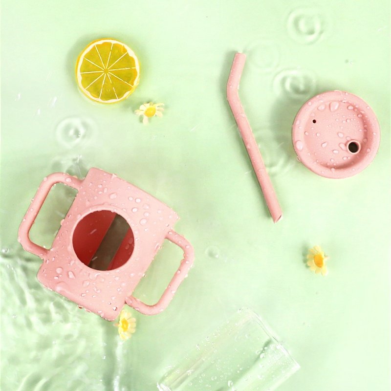 Unbreakable Kids Water Bottle Eco Reusable Children Straw Water Cup with Silicone Sleeve Baby Milk Bottle Cup