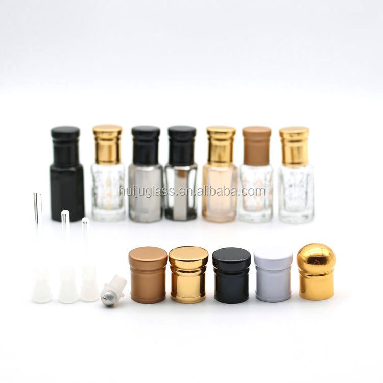 cambodian oud oil glass bottle 3 ml with printing