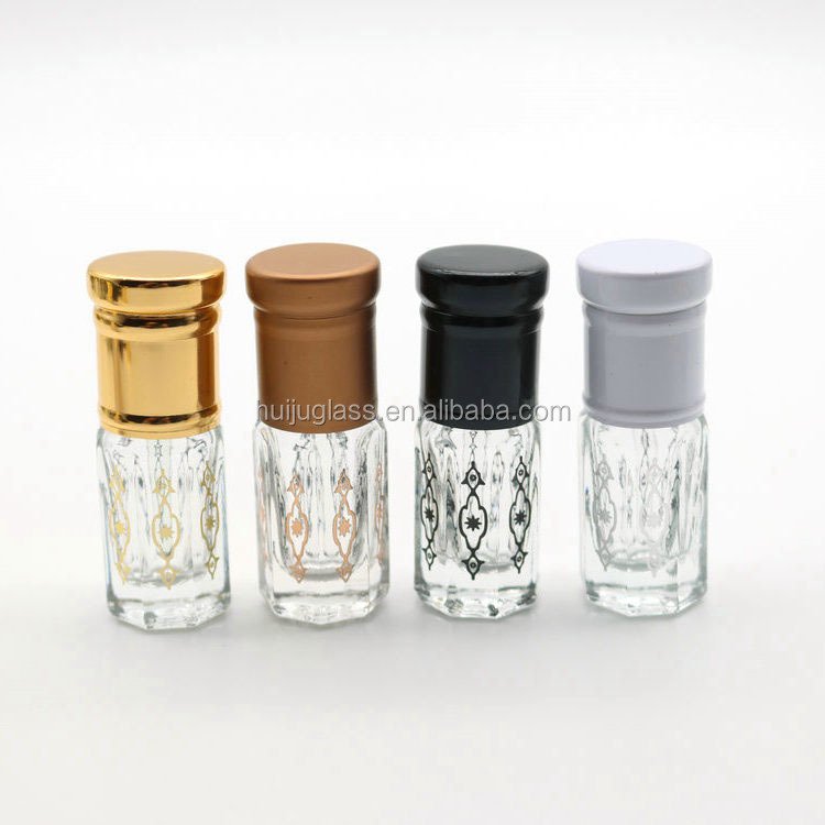 cambodian oud oil glass bottle 3 ml with printing