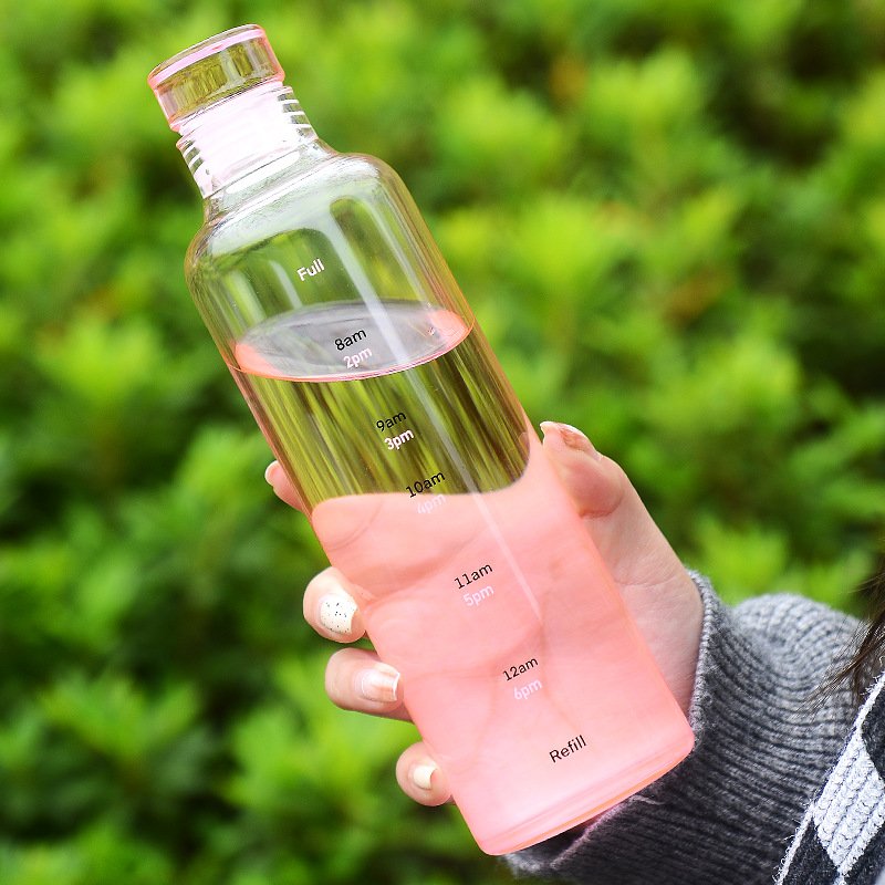 Glass Water Bottle With Silicone Sleeve Summer Water Glass Bottle 500ml Large Capacity Children's Water Bottles