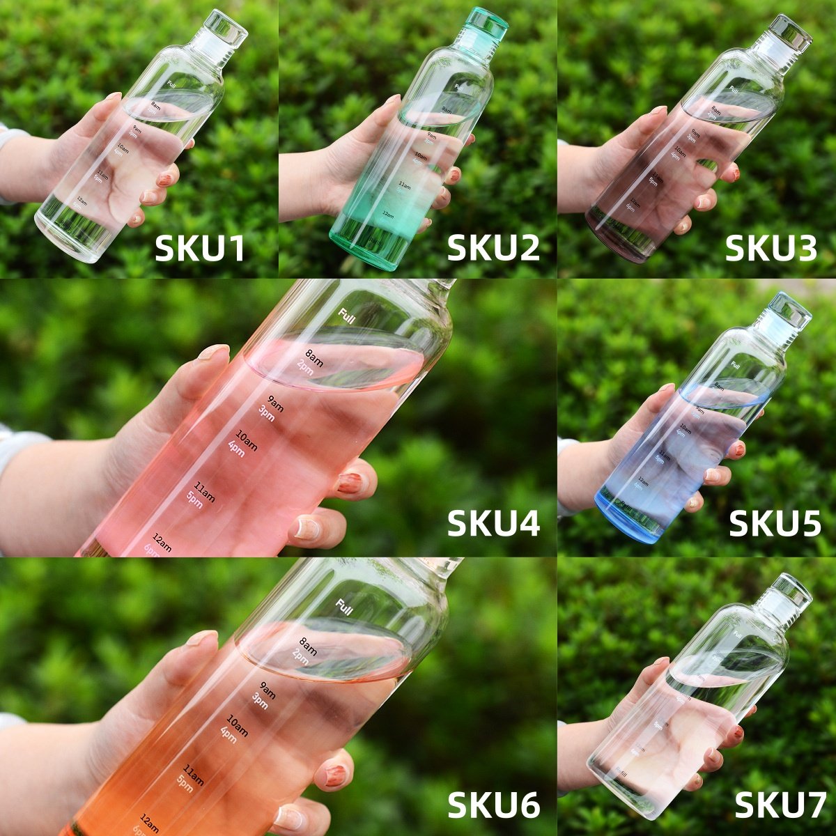 Glass Water Bottle With Silicone Sleeve Summer Water Glass Bottle 500ml Large Capacity Children's Water Bottles