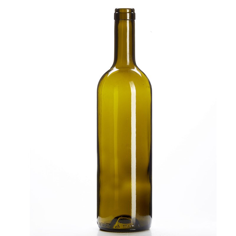 HIgh Quality Wholesale Customized Logos 750ml 500ml 1L Dark Green Standard Bordeaux Burgundy Dry Red Wine Glass Bottle