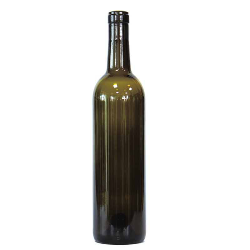 HIgh Quality Wholesale Customized Logos 750ml 500ml 1L Dark Green Standard Bordeaux Burgundy Dry Red Wine Glass Bottle