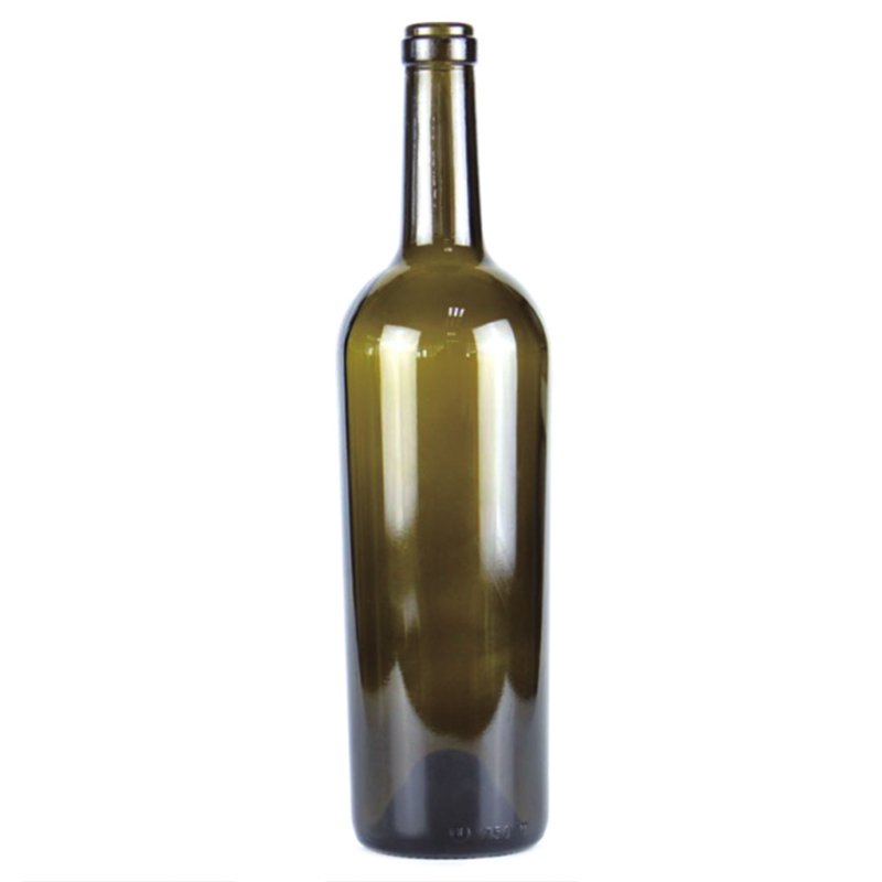 HIgh Quality Wholesale Customized Logos 750ml 500ml 1L Dark Green Standard Bordeaux Burgundy Dry Red Wine Glass Bottle