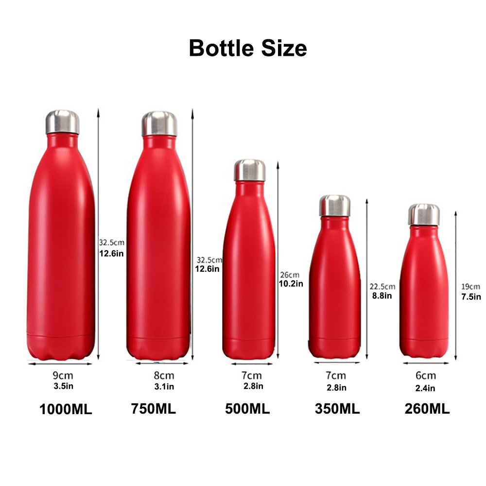 Custom BPA Free Sports Flask Double Wall Stainless Steel Vacuum Insulated 17oz Cola Shaped Water Bottle