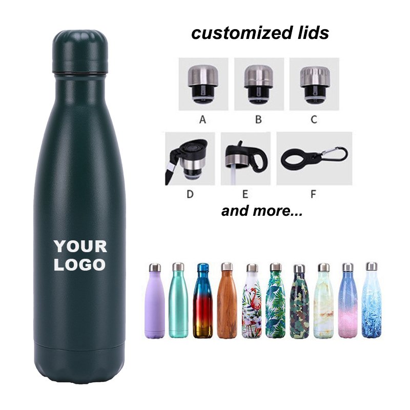 Custom BPA Free Sports Flask Double Wall Stainless Steel Vacuum Insulated 17oz Cola Shaped Water Bottle