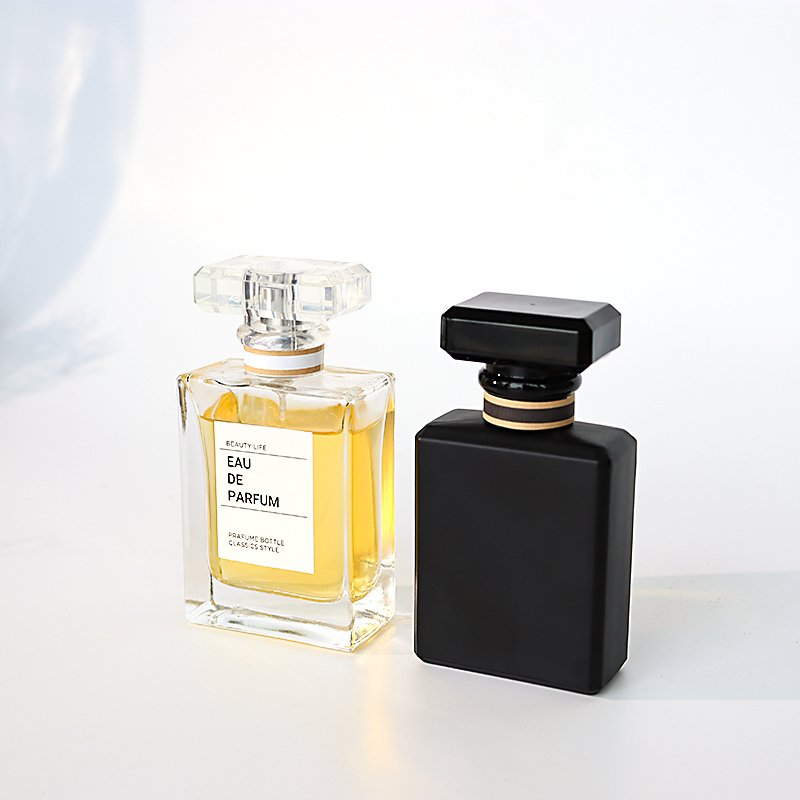 Luxury black men's perfume Glass bottle 50ml empty perfume bottle 100ml with gift box