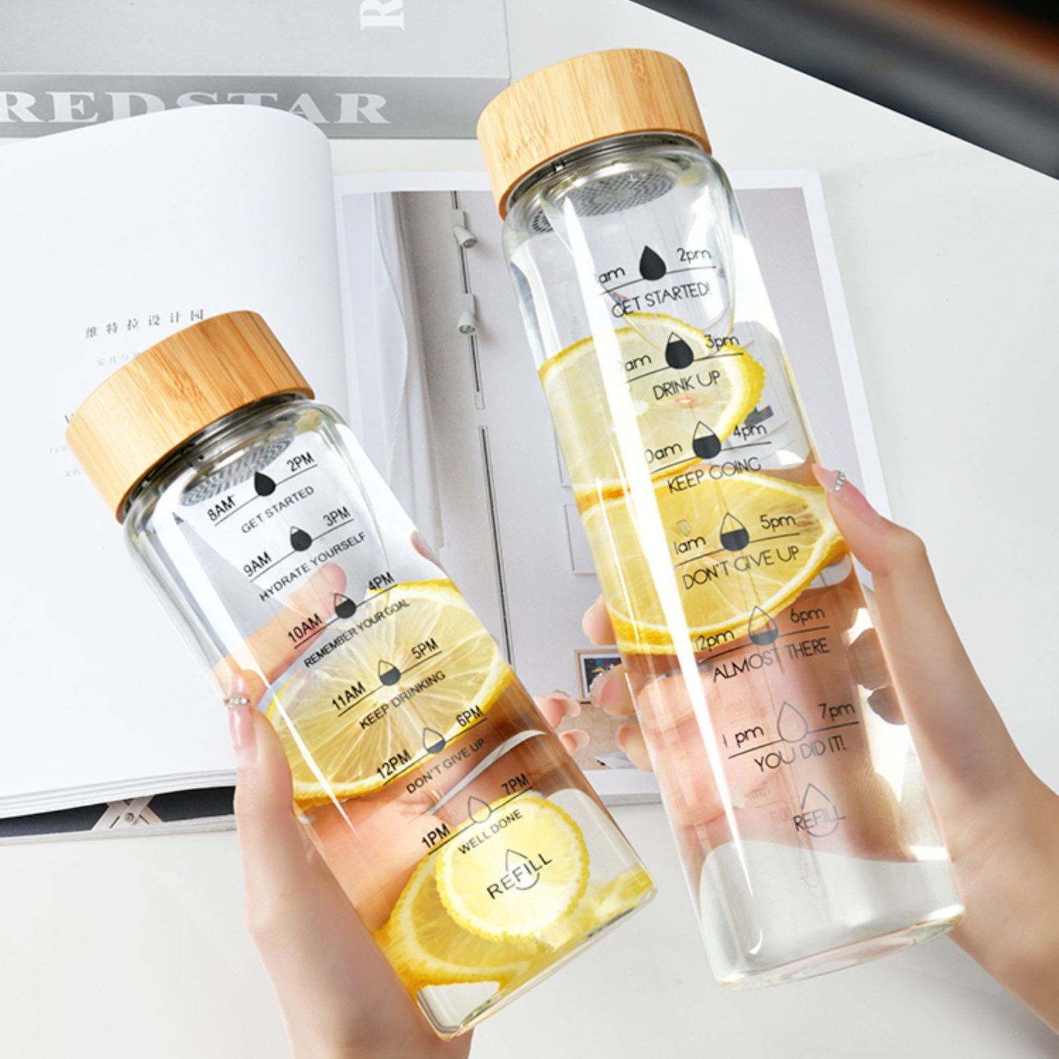 Portable 2022 tomatodo kawai Creative Promotional Water Bottle Custom High Quality Glass Water Bottle for Women