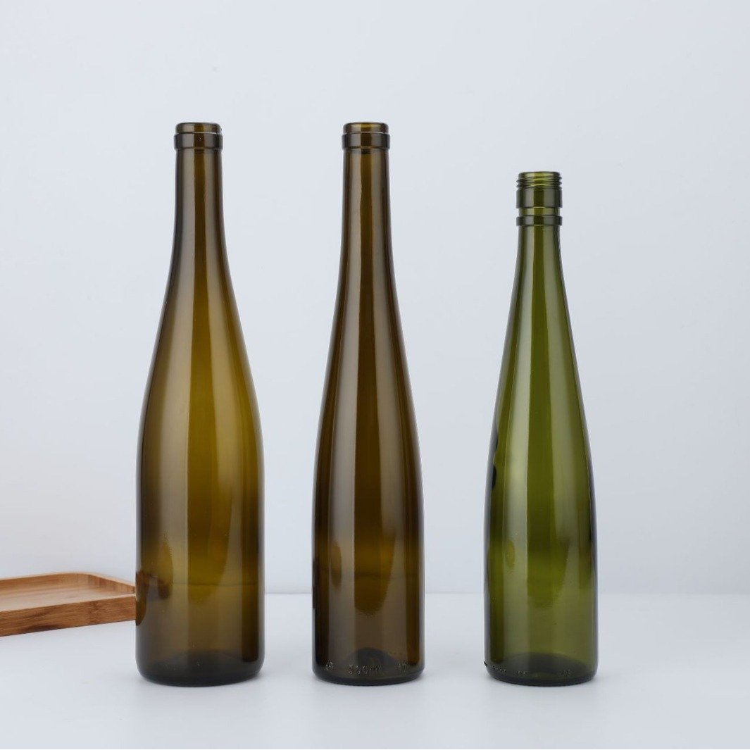 Factory custom 375/500/750/1500ml glass liquor bottle champagne glass bottle empty glass wine bottles with cork crown cap