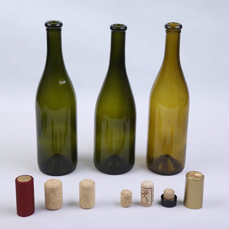 Factory custom 375/500/750/1500ml glass liquor bottle champagne glass bottle empty glass wine bottles with cork crown cap