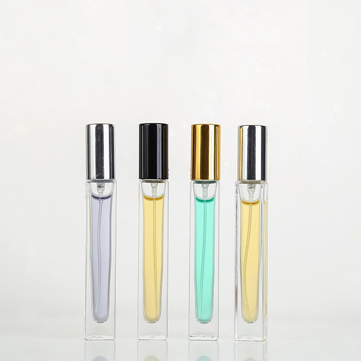 Wholesale Luxury Clear Empty Square Thick wall Square 10ml 10 ml Glass Perfume Bottle With Spray Pump
