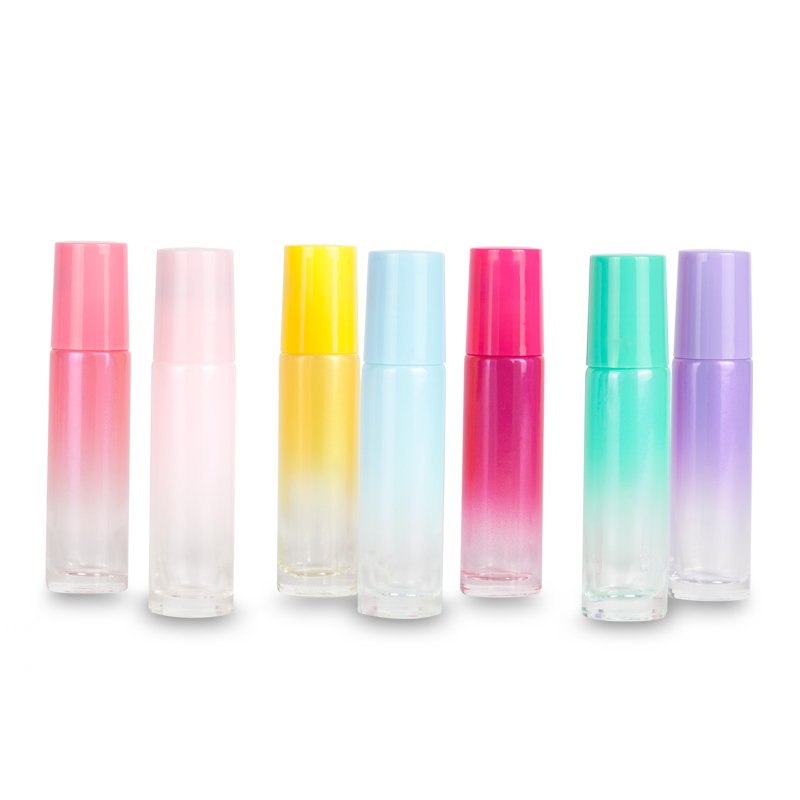 perfume essential oil clear 10ml bamboo roller roll on glass bottle metal ball lid oils 10 ml 5ml matte black bottles