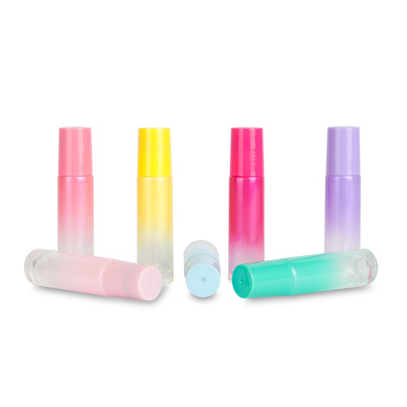 perfume essential oil clear 10ml bamboo roller roll on glass bottle metal ball lid oils 10 ml 5ml matte black bottles