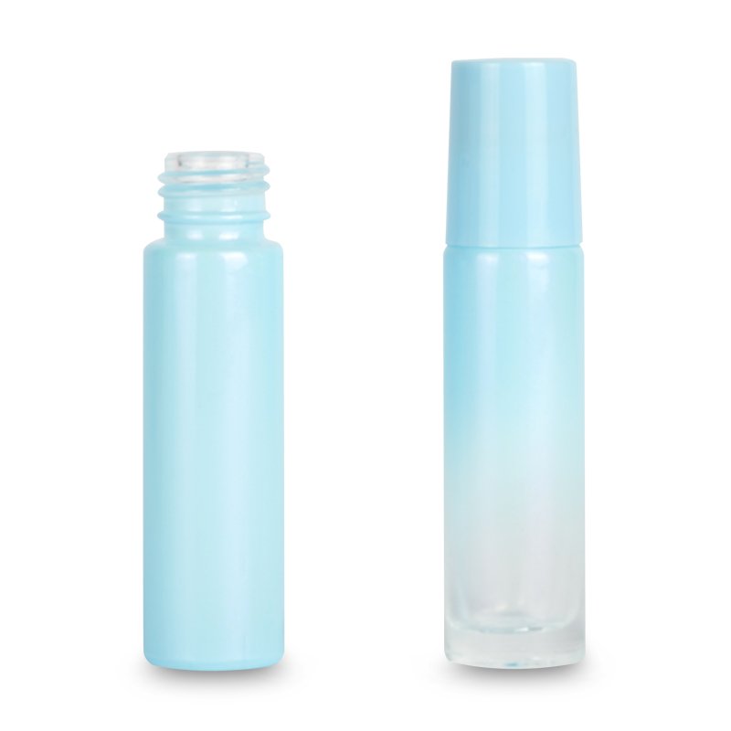 perfume essential oil clear 10ml bamboo roller roll on glass bottle metal ball lid oils 10 ml 5ml matte black bottles