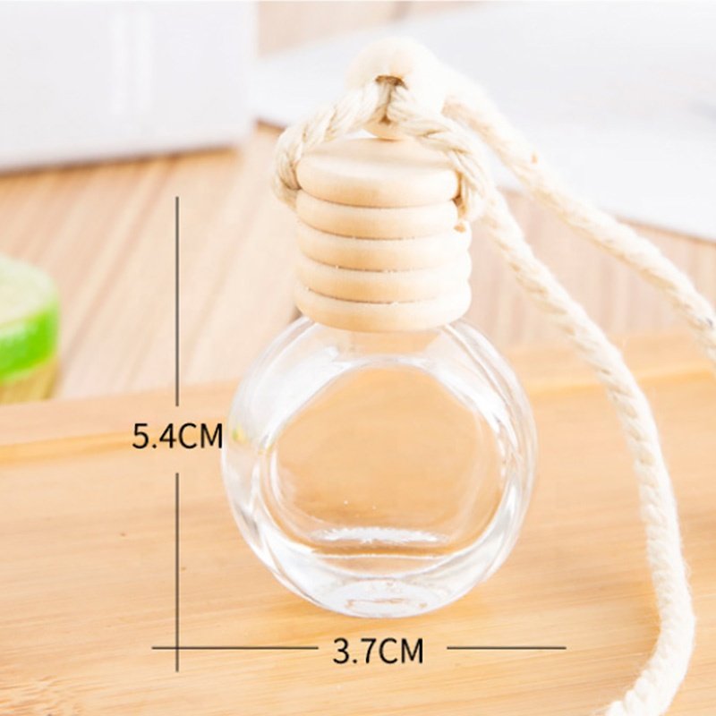 8ml round color rope car perfume diffusion bottle pendant decoration car air fresh perfume empty bottle