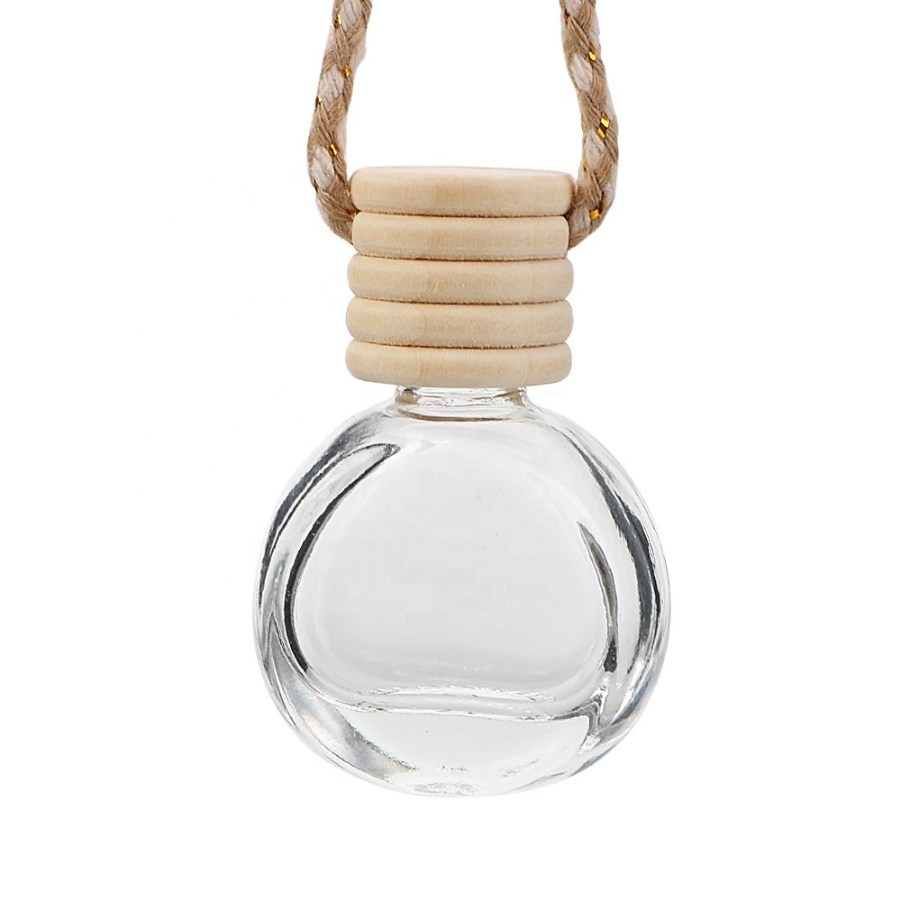8ml round color rope car perfume diffusion bottle pendant decoration car air fresh perfume empty bottle
