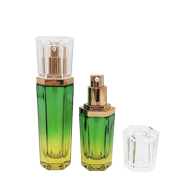Wholesale 3ml Luxury Empty Clear Octagon Perfume bottle Attar Essential Oil Roller Glass Bottle