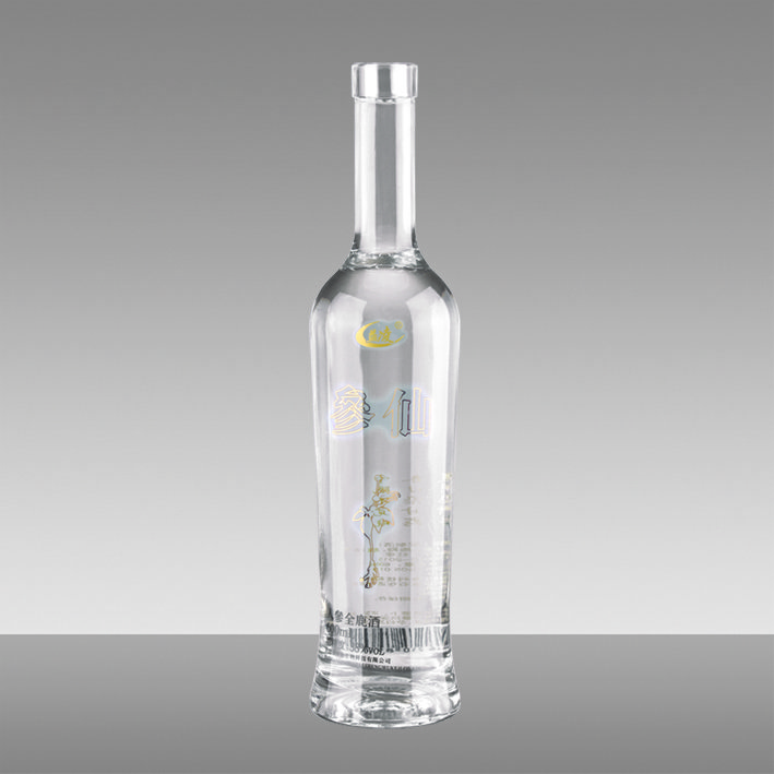 Premium bespoke 750 ml 700ml 500ml Decal LOGO rum whiskey whisky vodka gin spirits glass bottle with cork stopper