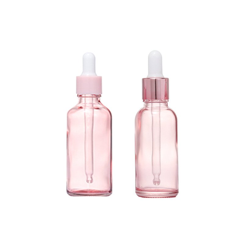 10ml 15ml 20ml 30ml 50ml 100ml Empty Face Serum Pink Essential Oil Dropper Glass Bottle Cosmetic Packaging Bottle with dropper
