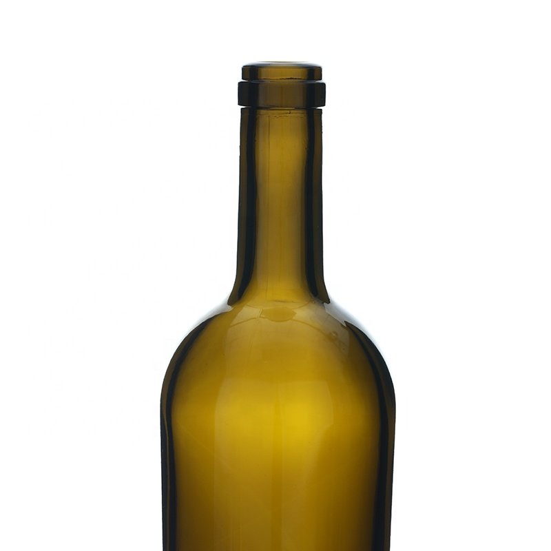 Custom logo glass bottle antique green wine bottle empty bordeaux 750ml wine bottles