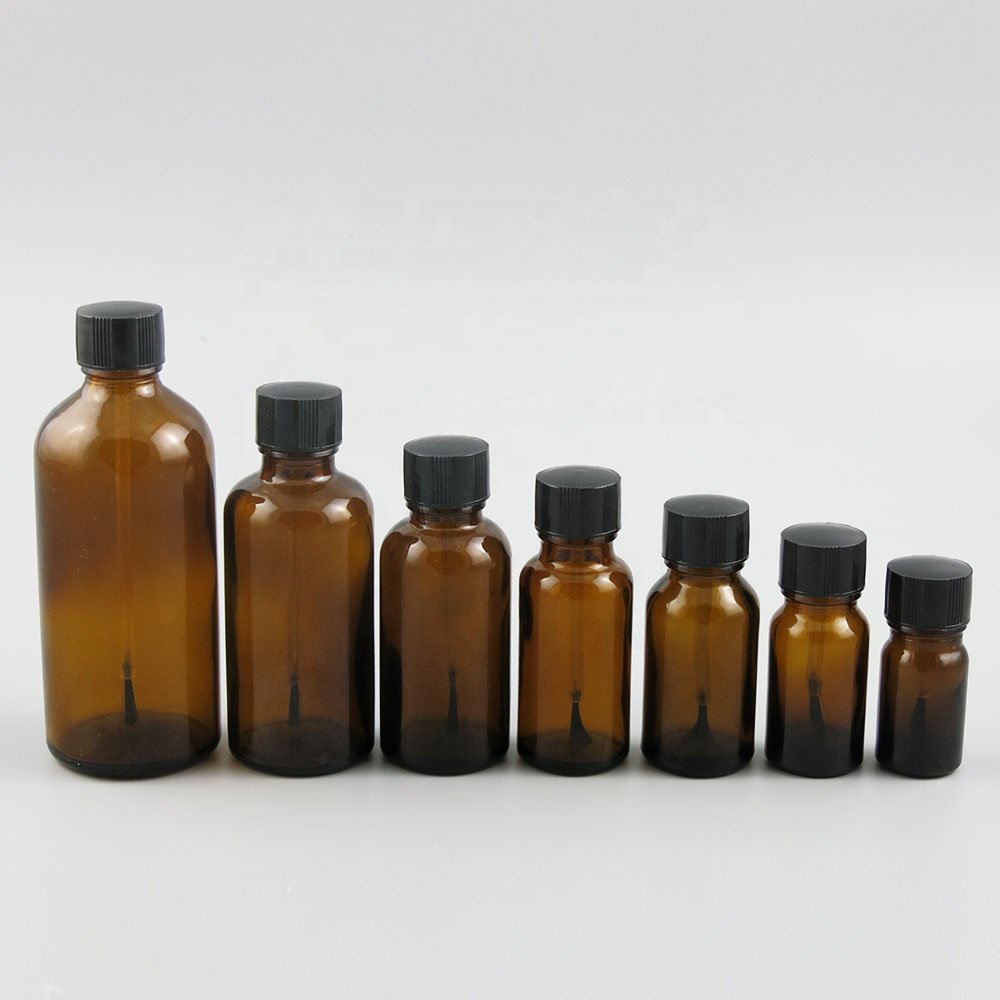 5ml 10ml 15ml 20ml 30ml 50ml 100ml amber Glass essential oil Bottle With Brush for Beauty Cosmic Containers Bottle