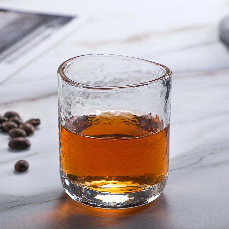 Hot selling 100ML wholesale product Glass coffee cup hammer pattern bird's nest cup tea cup household 100ml whole box