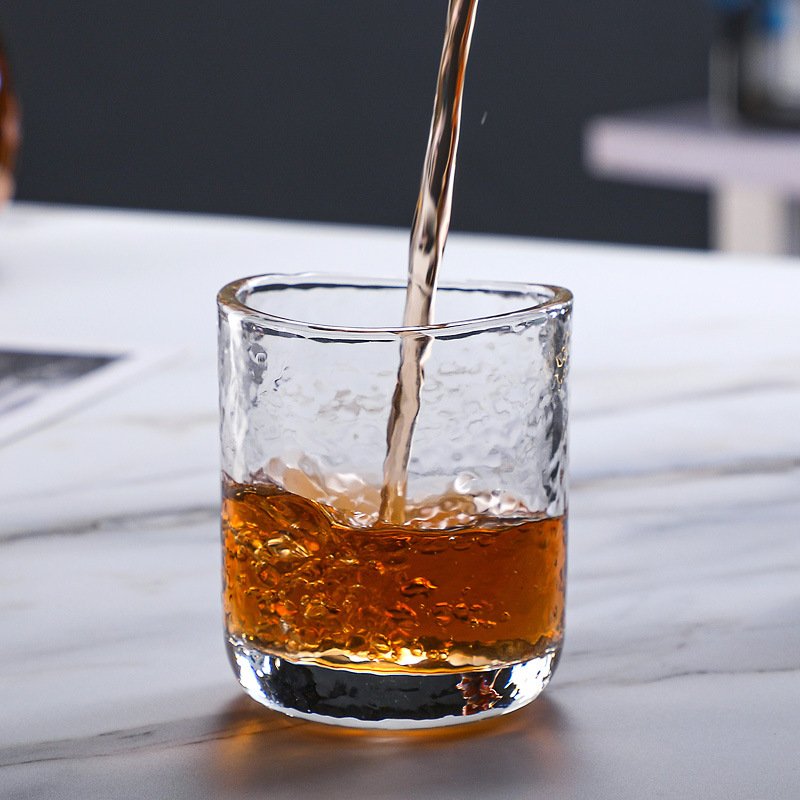Hot selling 100ML wholesale product Glass coffee cup hammer pattern bird's nest cup tea cup household 100ml whole box