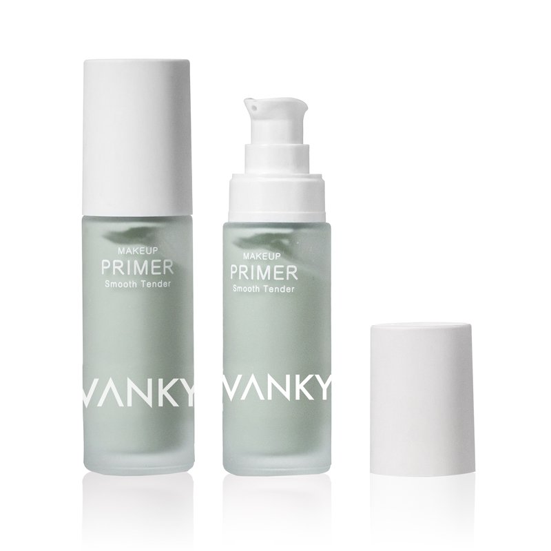 Luxury Green Empty 30ml Pump Liquid Serum Lotion Foundation Frosted Glass Bottles For Cosmetics