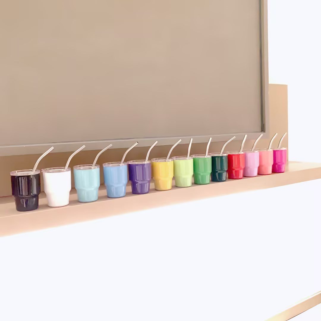 USA warehouse Reusable Novelty Mini 2oz 3oz Shot Tumbler Transparent Glass Mini 2oz Shot Tumbler with Straw Lid for Party