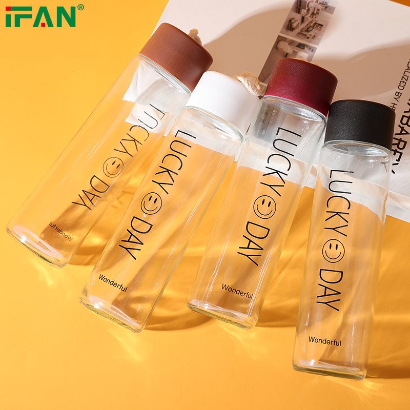 Hot Selling School Glass Clear Water Bottle Custom Glass Bottles Water Bottle Kids With Lid