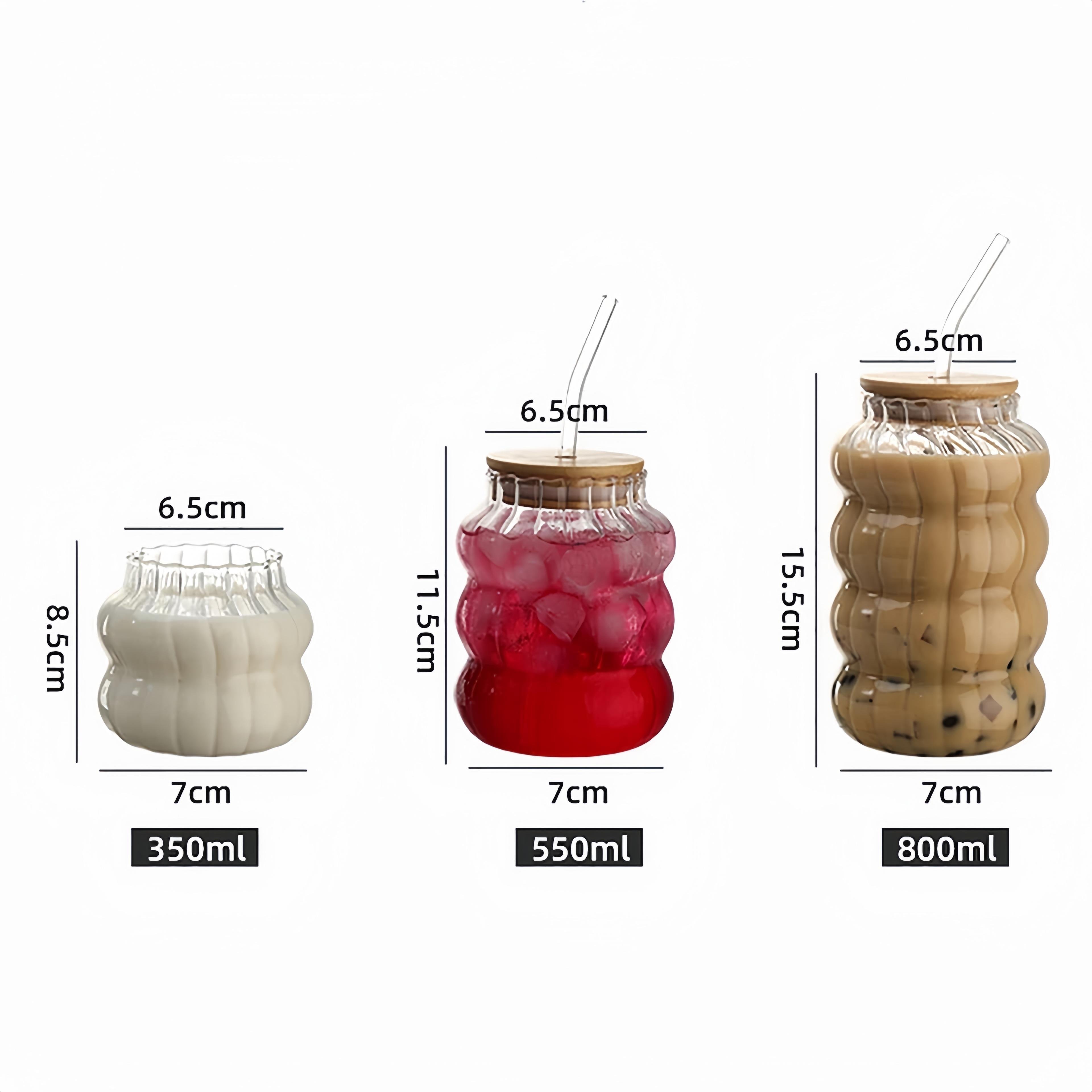 water bottle custom High borosilicate clear glass coke cup with straw glass bottles lemonade