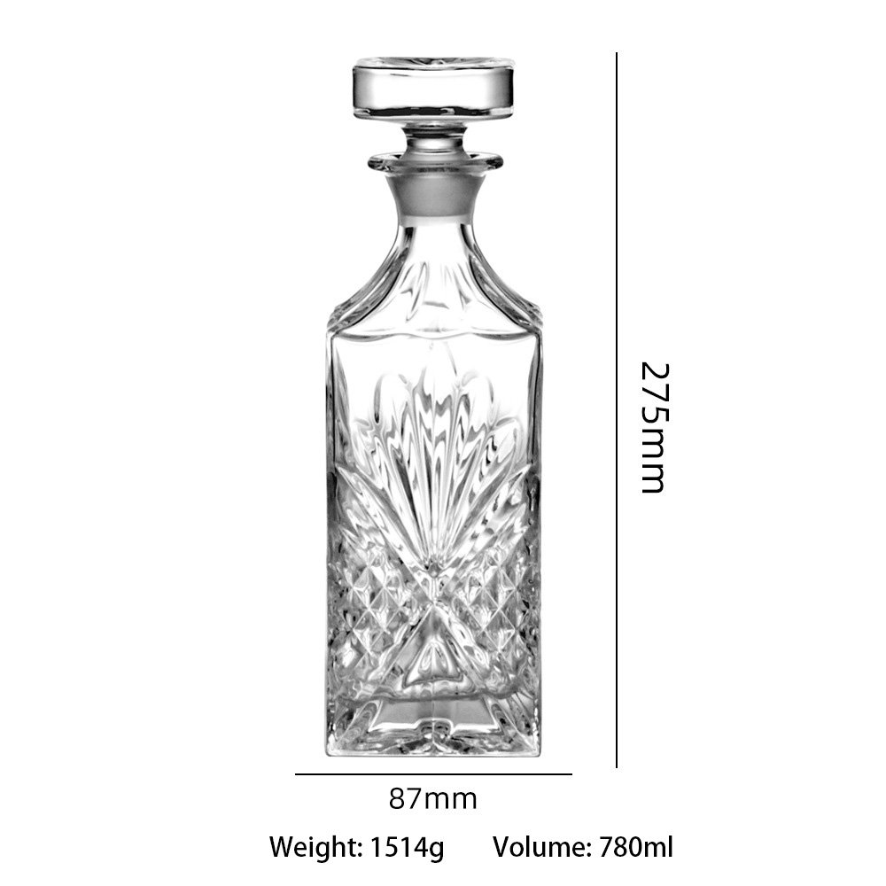High Quality Custom Whiskey Glass Bottle Cork 500ml 750ml 1000ml Liquor Empty Glass Bottle For Whiskey