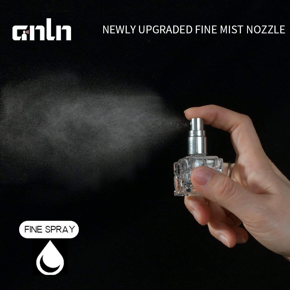ANLN Empty 5ml mini luxury square clear glass spray perfume bottle with Gold Aluminum sprayer cap