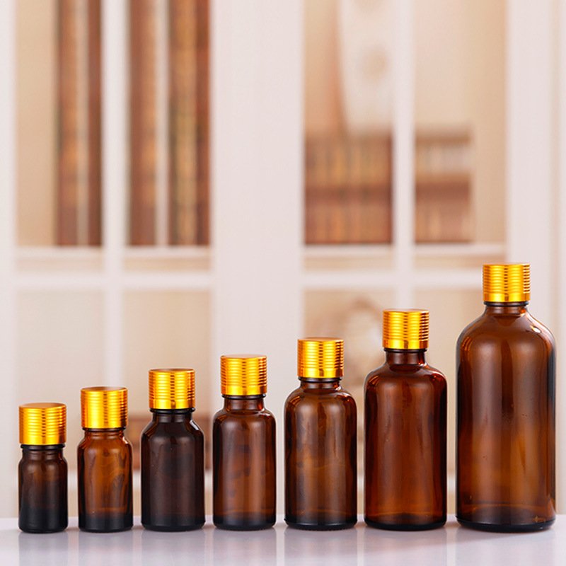 Amber Gold Black dropper 30ml Glass Bottle With Collar For Essential Oil Beard Oil Men Enlarge Oil Serum Skin Care Set Tubular