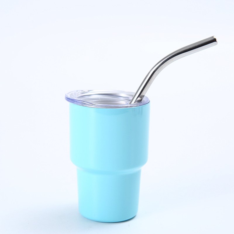 wholesale black mini tumbler 2oz 3oz dropper bottle metal mini 2oz 3oz shot glass tumbler with straw lid 2oz jar with lid