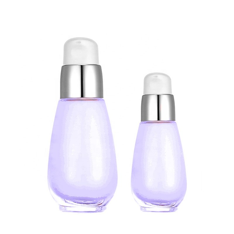 30ml 50ml High quality Clear Frosted Serum Cosmetic Cream Pump Dispenser Glass bottle (GLC01)